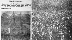 Die Geistlichkeit rief zu „Gebetsstürmen“ und Wallfahrten für die Landeseinheit auf. (Bericht in der „Tiroler Tageszeitung“ vom 20. April 1946)