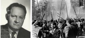 Bild links: Der Gewerkschaftsführer und spätere Innenminister Franz Olah war an dem Aufbau von „stay behind“ in Österreich maßgebend beteiligt. Bild rechts: In Wien brachen 1950 schwere Straßenkämpfe aus. Der kommunistische Putschversuch wurde aber niedergeschlagen.