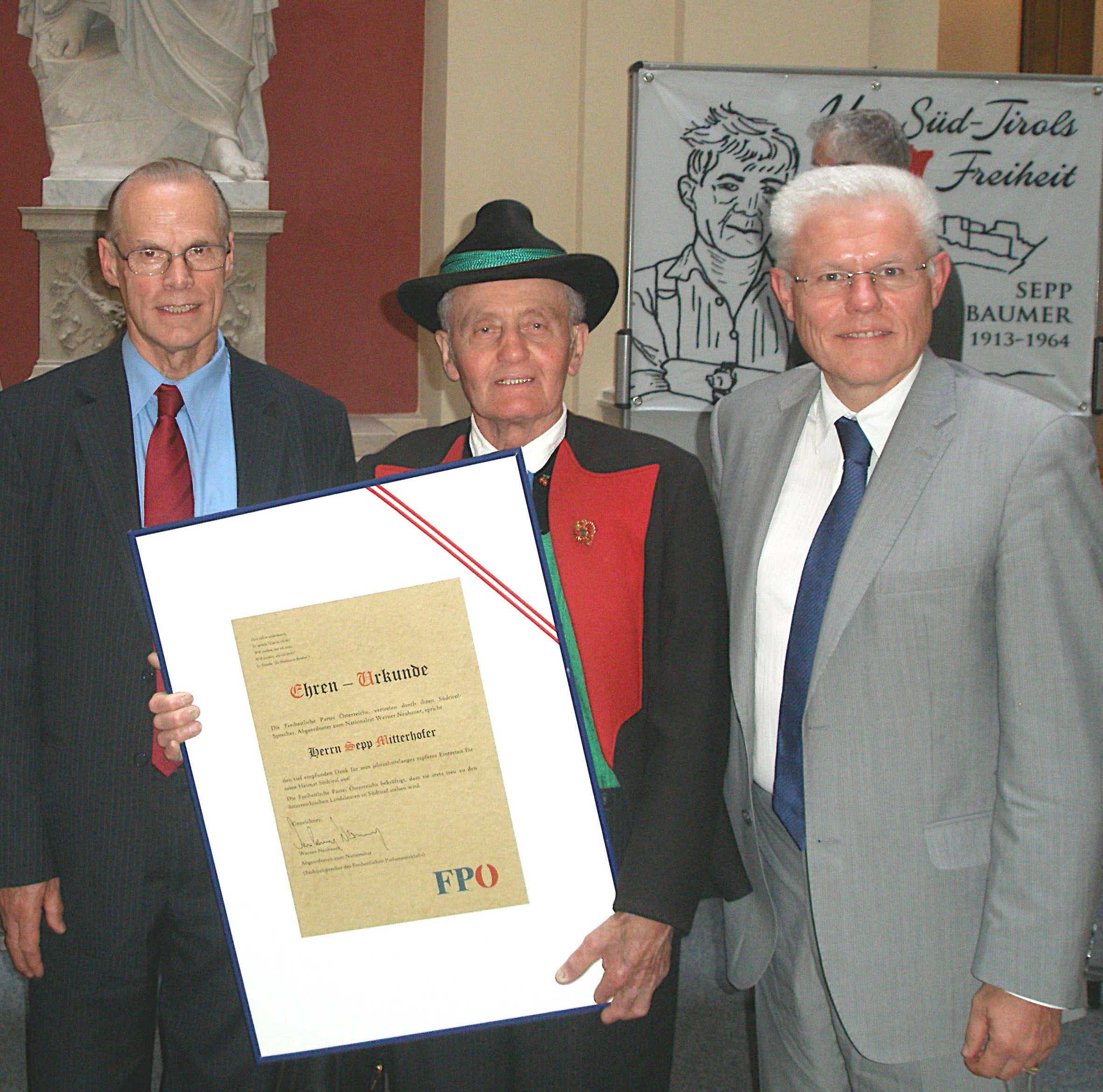 Von links nach rechts: Dr. Franz Pahl, Sepp Mitterhofer, Werner Neubauer.