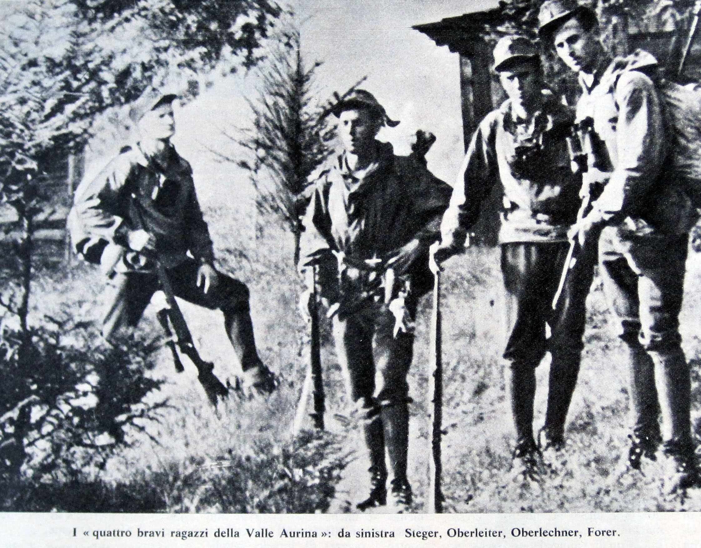 Bild der „Pusterer“ aus „Domenica del Corriere“ vom 11. Juli 1967. Heinrich Oberleiter ist der Zweite von links.