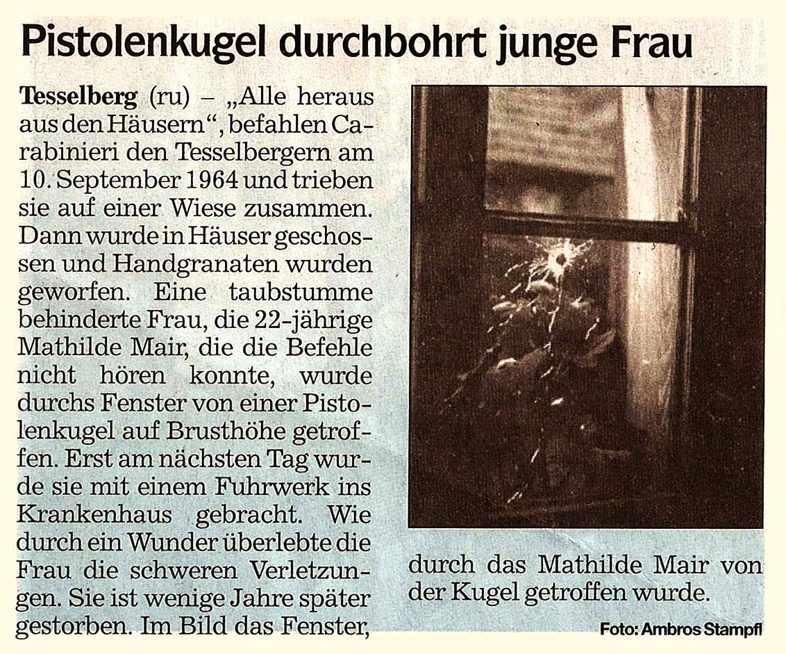 Aus einem Rückblick der „Dolomiten“ vom 10. September 2004.